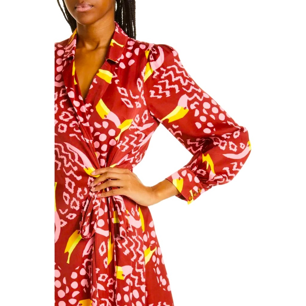 FARM Rio Red and Yellow Patterned Dress - Picture 3 of 8